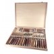 12 pcs cutlery set - 6 assorted woods