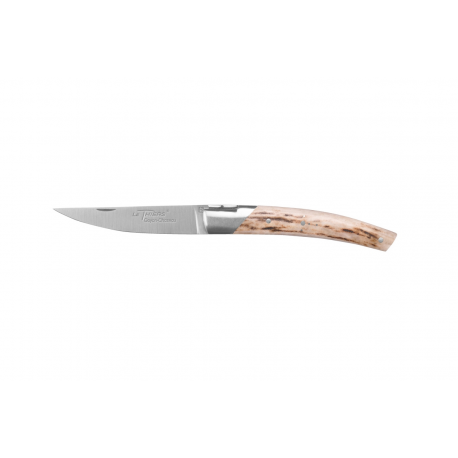 Couteau fermant 1 mitre, lame Sandvick 10cm, Le Thiers Pirou bois de cerf