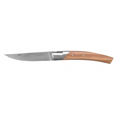 Le Thiers Pirou 1 bolster folding knife, 12cm Sandvick blade olive wood