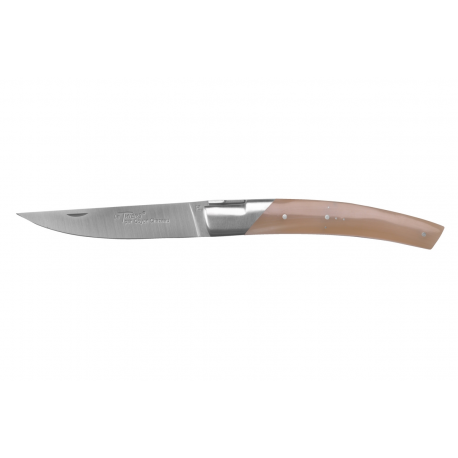 Couteau fermant 1 mitre, lame Sandvick 12cm, Le Thiers Pirou pointe de corne