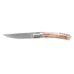 Le Thiers Pirou bolster folding knife corkscrew, 12cm Sandvik ram horn