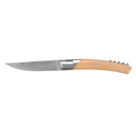 Le Thiers Pirou 1 bolster folding knife with corkscrew, 12cm Sandvick blade boxwood