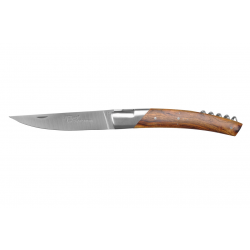 Le Thiers Pirou 1 bolster folding knife with corkscrew, 12cm Sandvick blade pistachio wood