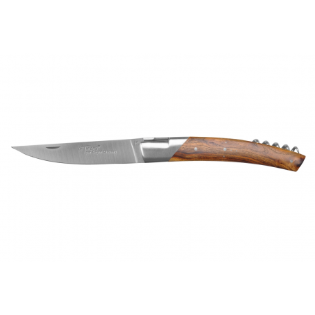 Le Thiers Pirou 1 bolster folding knife with corkscrew, 12cm Sandvick blade pistachio wood