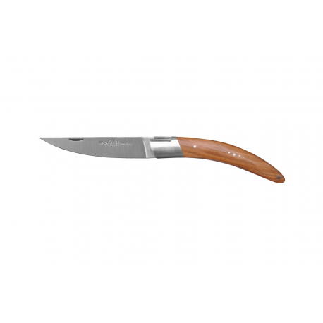 Stylver folding Knife, Sandvik blade, machine chiselling -  olive wood