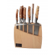 7 pieces beech wood block with suggestion of Le Thiers Cuisine knives