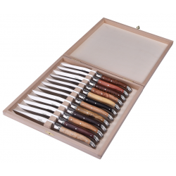 Coffret de 12 couteaux Laguiole Avantage - 12 bois assortis