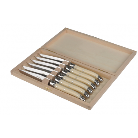 Coffret de 6 couteaux Laguiole Avantage - Ivoire uni