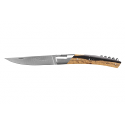 Le Thiers Pirou 1 bolster folding knife with corkscrew, 12cm Sandvick blade Mozambic ebony wood