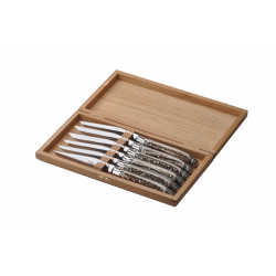 Set of 6 Laguiole Prestige knives - Deer horn
