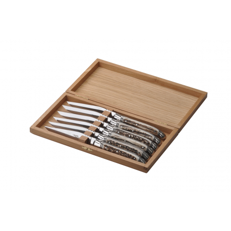 Coffret de 6 couteaux Laguiole Prestige - Bois de cerf