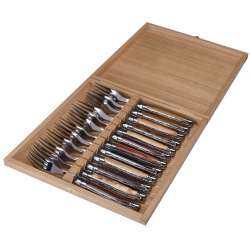 Set of 12 forks Laguiole Prestige - Mixed woods