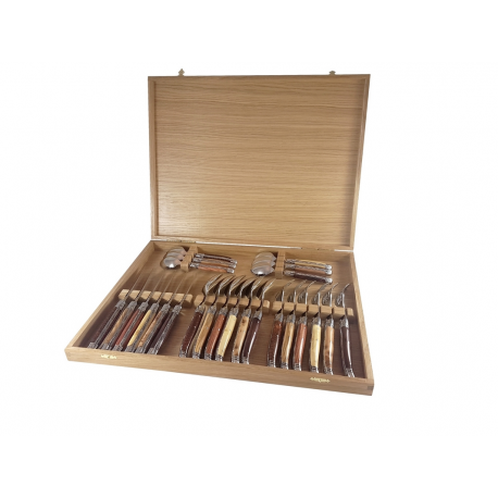 24 pcs cutlery set Laguiole Prestige - Mixed woods