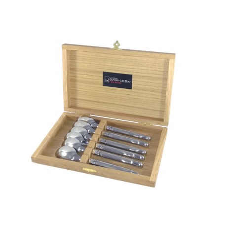 Set of 6 coffee/tea spoons Laguiole Prestige stainless steel