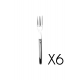 Set of 6 dessert fork Laguiole Prestige brilliant stainless steel 