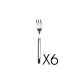 Set of 6 fish forks Laguiole Prestige brilliant stainless steel 