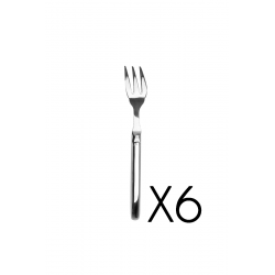 Set of 6 fish forks Laguiole Prestige brilliant stainless steel 