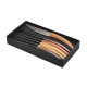 Set of 6 Stylver Brasserie knives - Assorted woods