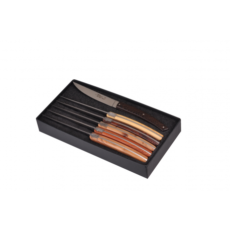 Boîte de 6 couteaux Le Thiers Pirou Brasserie - bois assortis