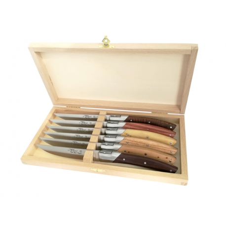 Coffret de 6 couteaux Le Thiers Pirou Avantage - assortiment bois