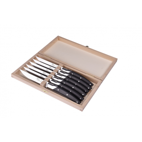 Cof. 6 couteaux Le Thiers Pirou Avantage - Fibre de carbone