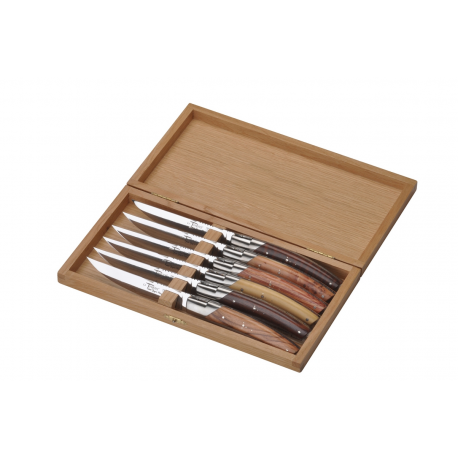 Set of 6 Le Thiers Pirou  Prestige knives - Mixed woods