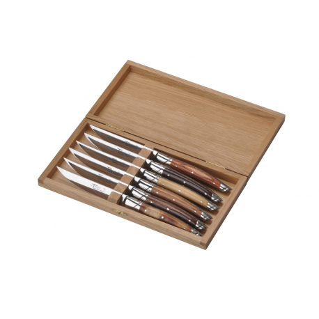 Set of 6 knives Le Thiers Prestige - Mixed woods