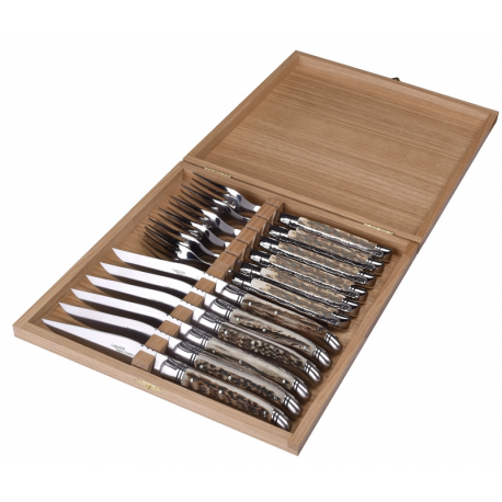 Ménagère 12 pièces Laguiole Prestige - 6 bois de cerf
