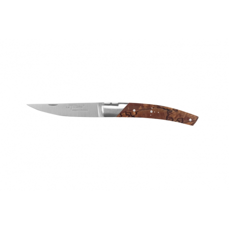 Le Thiers Pirou 1 bolster folding knife, 10cm Sandvick blade, stabilised beech wood
