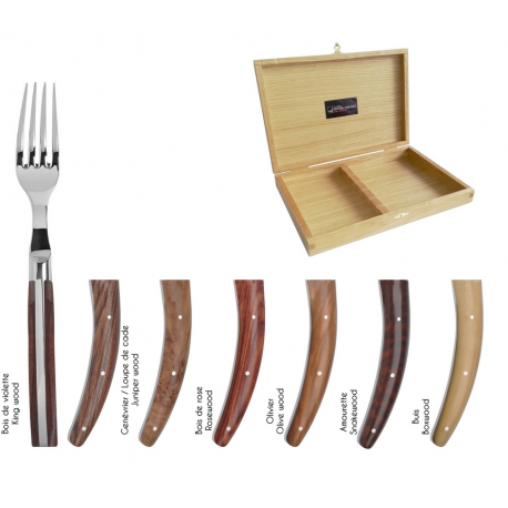Coffret de 6 fourchettes Stylver Avantage - bois assortis brillant