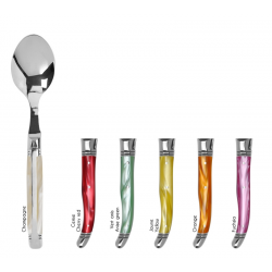 6 Table spoons Laguiole Avantage - Assorted pearly colors