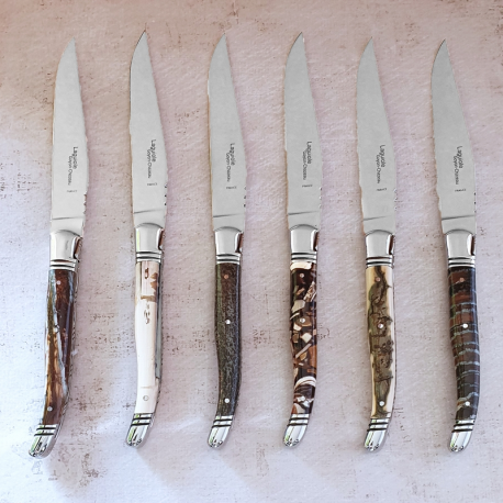 6 knives Laguiole Prestige - Mammoth variation